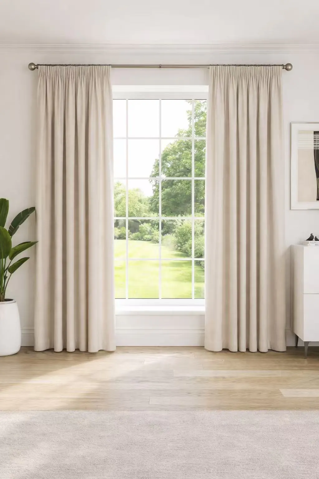 Contemporary full-height sheers arranged with a clean architectural rhythm