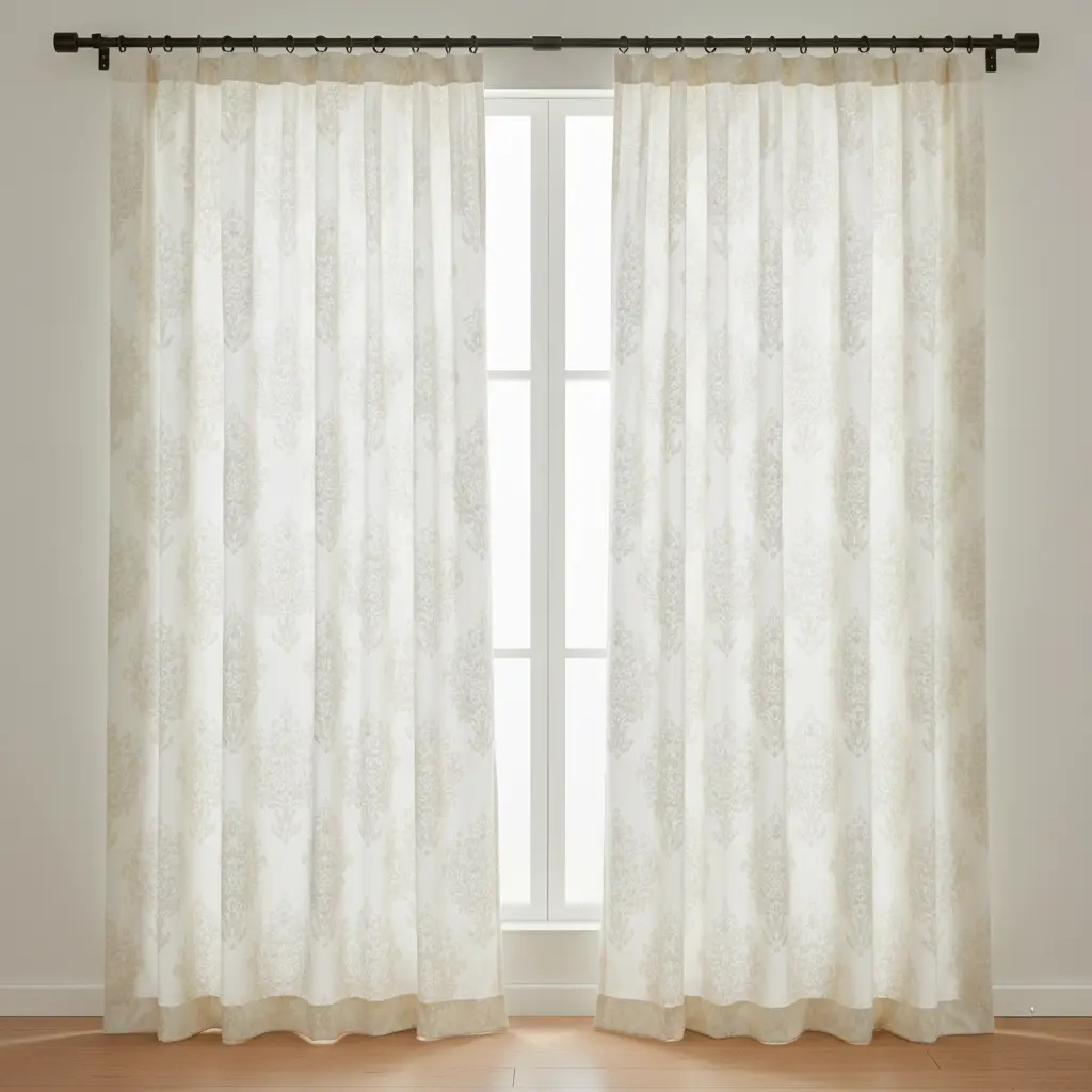 Full-height sheer curtains softly filtering daylight