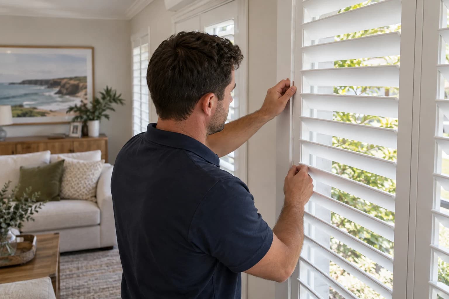 Install & adjust window furnishing detail
